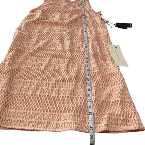 Adrianna Papell Blush Pink Textured Silk Shift Dress Size 10 - Picture 9 of 10